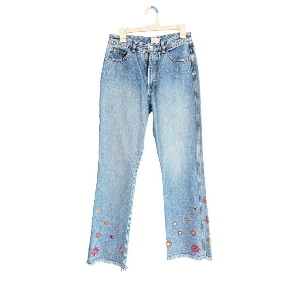 Calvin Klein Vintage Shisha Mirror Floral Embroidered Jeans